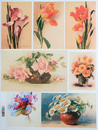 Декупажна картка «Квіти», 30х42 