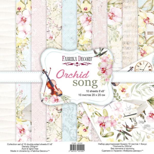 Набор скрапбумаги Orchid song 20x20 см 10 листов. Фабрика Декора - фото 1