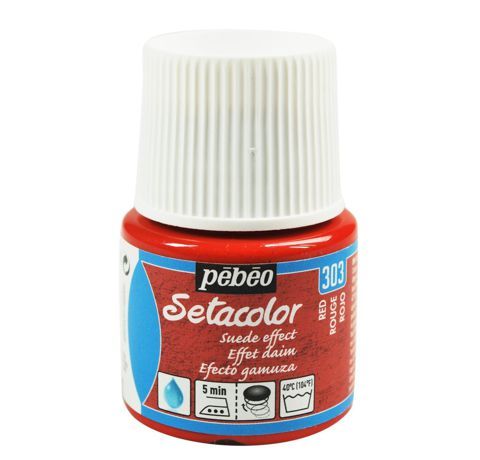 Краска для ткани Pebeo Setacolor Opaque с эффектом замши, 303 КРАСНАЯ, 45 ml