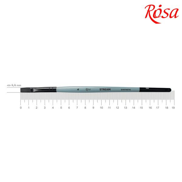 Кисть ROSA STREAM 134, синтетика плоская короткая ручка, №4 - фото 1