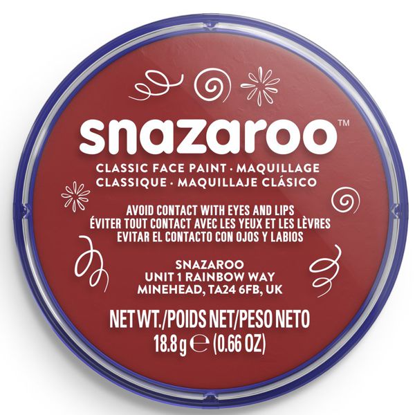 Аквагрим для лица и тела Snazaroo Classic, 18 ml, №866 Burgundy (Бургундский)