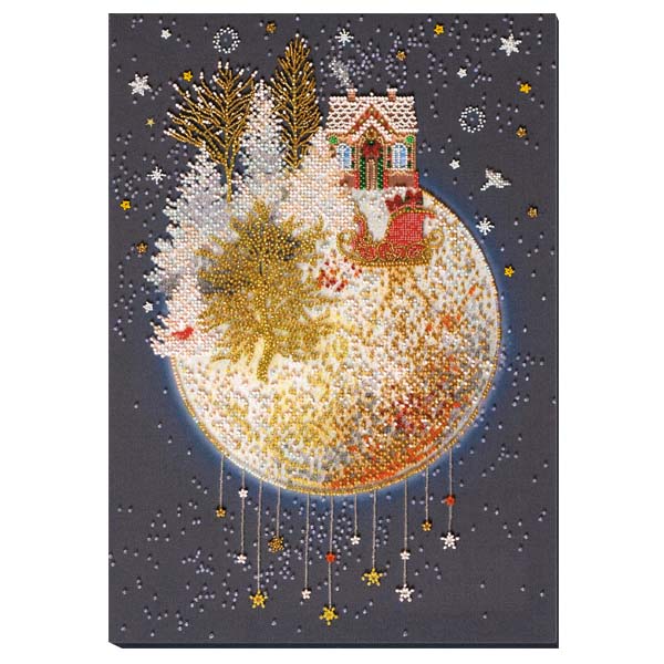 Набор для вышивки бисером на натуральном художественном холсте «Рождественская сказка» (30х41см) - фото 1