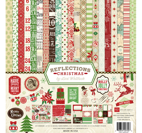 Набор бумаги Echo Park «Reflections Christmas», 30х30см, 12л.+2л