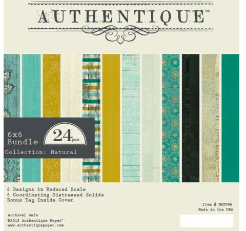 Набор бумаги Authentique «Natural», 15х15см, 24л.