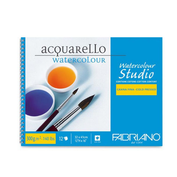 Альбом для акварели Watercolour Fabriano 24x32 см, на спирали, 300 г/м2, Cold press, 12 л. - фото 1