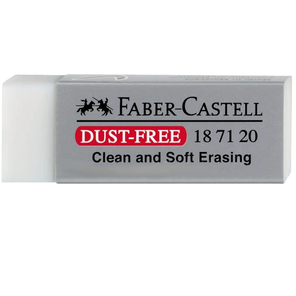 Гумка Faber Castell Dust Free, прямокутна (каучук) 61х21х12 мм, БІЛИЙ