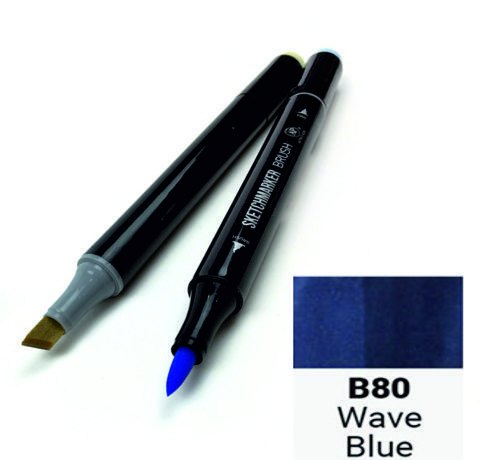 Маркер SKETCHMARKER BRUSH, цвет МОРСКАЯ ВОЛНА (Wave Blue) 2 пера: долото и мягкое, SMB-B080