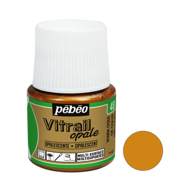 Вітражна фарба Vitrail Pebeo Золото тепле непрозоре №48, 45 ml 
