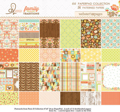 Набор бумаги Websters Pages «Family Traditions», 15х15см, 24л.