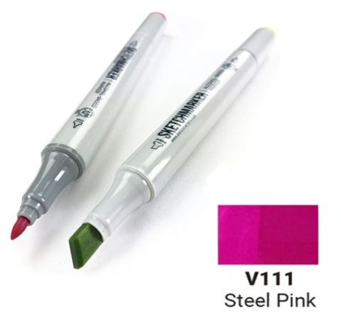 Маркер SKETCHMARKER, колір Рожева СТАЛЬ (Steel Pink) 2 пера: тонке та долото, SM-V111 