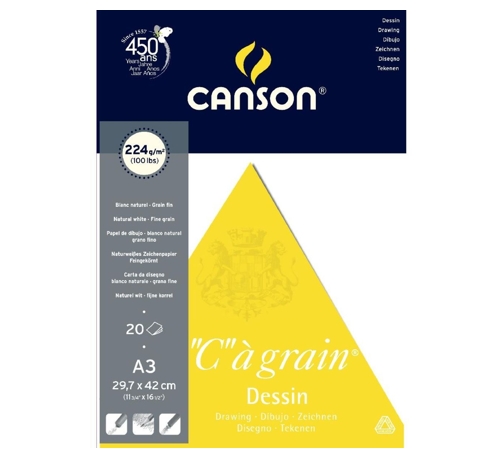Блок-склейка для графіки 'C' a grain (20 арк.), 224 g, A3 Canson 
