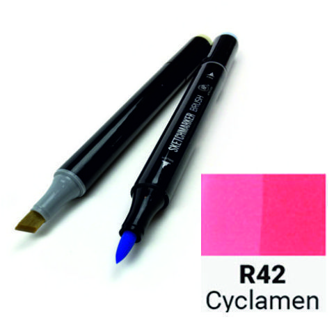 Маркер SKETCHMARKER BRUSH, цвет ЦИКЛАМЕН (Cyclamen) 2 пера: долото и мягкое, SMB-R042