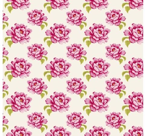 Ткань в рулоне 1м*140см ПИОНЫ БЕЛЫЕ