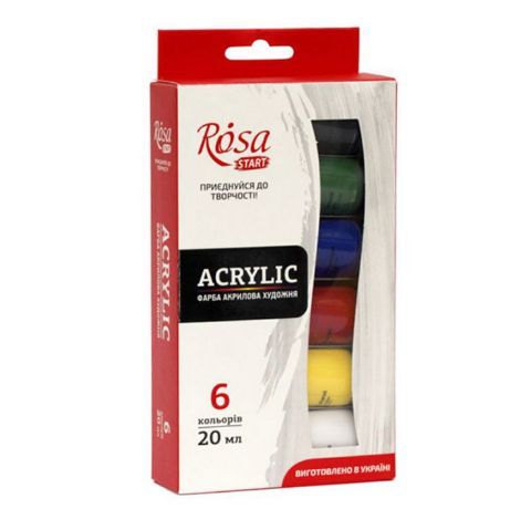 Набор художественных акриловых красок Acrylic ROSA Studio, 6х20 ml