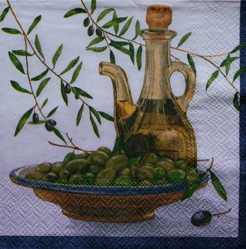 Салфетка Тарелка с маслинами