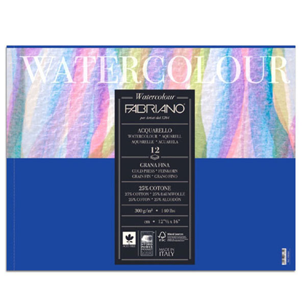 Альбом-склейка для акварелі Watercolour Fabriano 26x36 см, 12л., Cold press, 300 г/м2  - фото 1