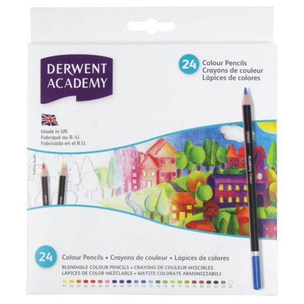Набір кольорових олівців Derwent "Colouring Academy" 24 кольори, картон. коробка 
