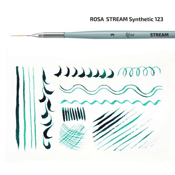 Кисть ROSA STREAM 123/7, синтетика круглая лайнер, короткая ручка, №2 - фото 3