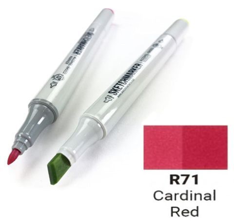 Маркер SKETCHMARKER, цвет КРАСНЫЙ КАРДИНАЛ (Cardinal Red) 2 пера: тонкое и долото, SM-R071