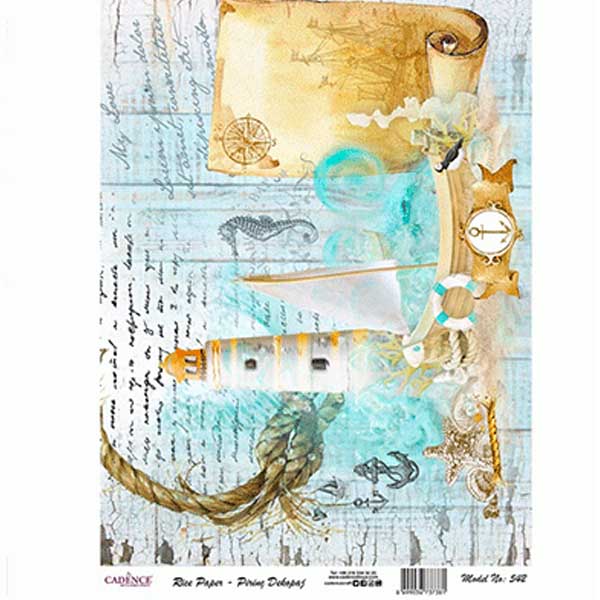 Декупажная карта на рисовой бумаге «Rice Paper Decoupage» А-4, № 542, Cadence