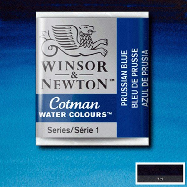 Winsor акварель Cotman Half Pan, № 538 Prussian Blue (Берлинськая лазурь) - фото 1
