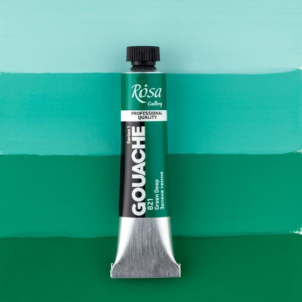 Гуашевая художественная краска, ROSA Gallery, туба, 20мл, Зеленая темная (821)