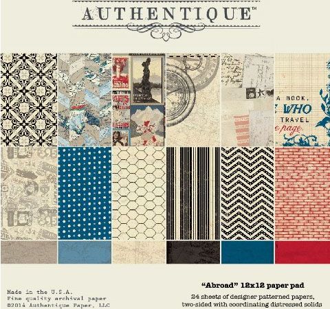 Набор бумаги Authentique «Abroad», 30х30см, 24л.