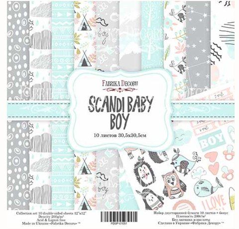 Набор скрапбумаги «Scandi Baby Boy», 30.5x30.5см, Фабрика Декора