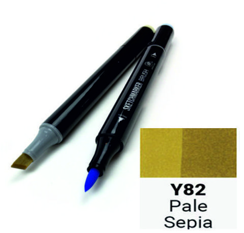 Маркер SKETCHMARKER BRUSH, колір ТИСКА СЕПІЯ (Pale Sepia) 2 пера: долото та м'яке, SMB-Y082 