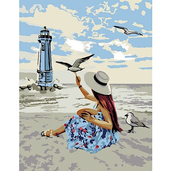 Картина по номерам ROSA START «Девочка и чайки», 35x45 см - фото 2