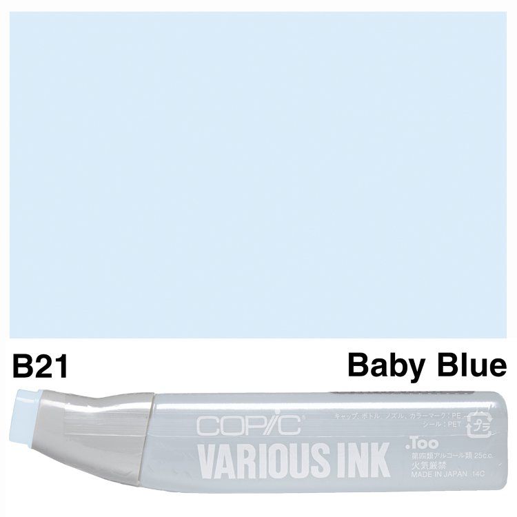 Чернила для маркеров Copic Various Ink, #B-21 Baby blue (Нежно-синий)