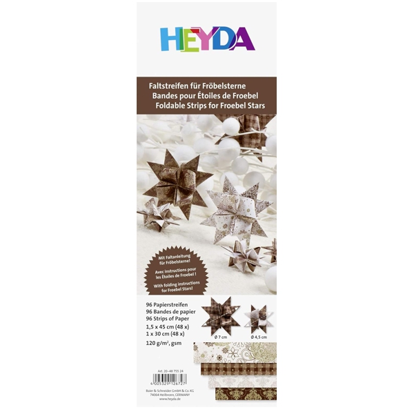Набор бумажных полосок, коричневый, 1,5*45 см (48шт), 1*30см (48шт.), Heyda - фото 2