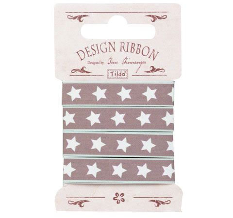 Лента декоративная «Звезды» серо-коричневая, хлопок, 2 м