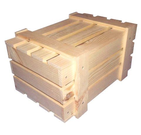 Деревянный ящик реечный с крышкой, сосна 35x18,5x21,5 см
