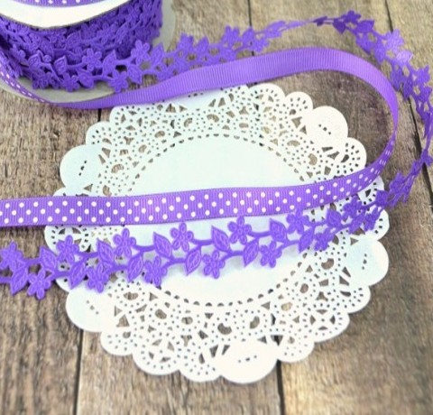 Набор декоративных лент «Полька», фиолетовые, 2 шт / уп. (1 м.,2 м.)