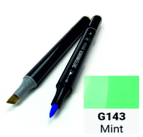 Маркер SKETCHMARKER BRUSH, цвет МЯТА (Mint) 2 пера: долото и мягкое, SMB-G143