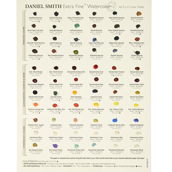 Дот карта Daniel Smith 66 кольорів 