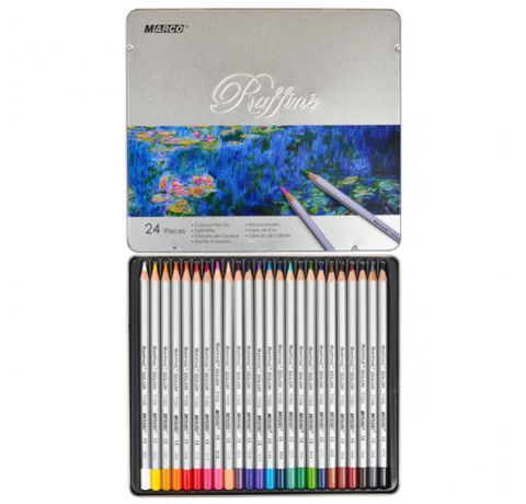 Набір м'яких кольорових олівців Marco, Raffine, 24 кольори, в мет. пеналі 