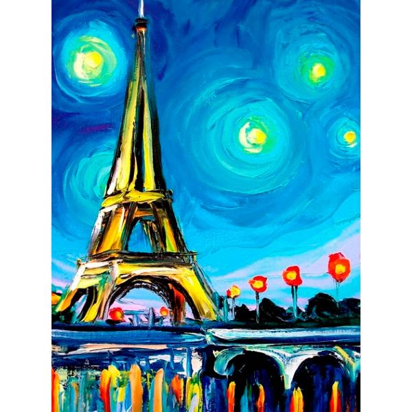 Алмазная мозаика SANTI «Ночной Париж», 30х40 см - фото 1
