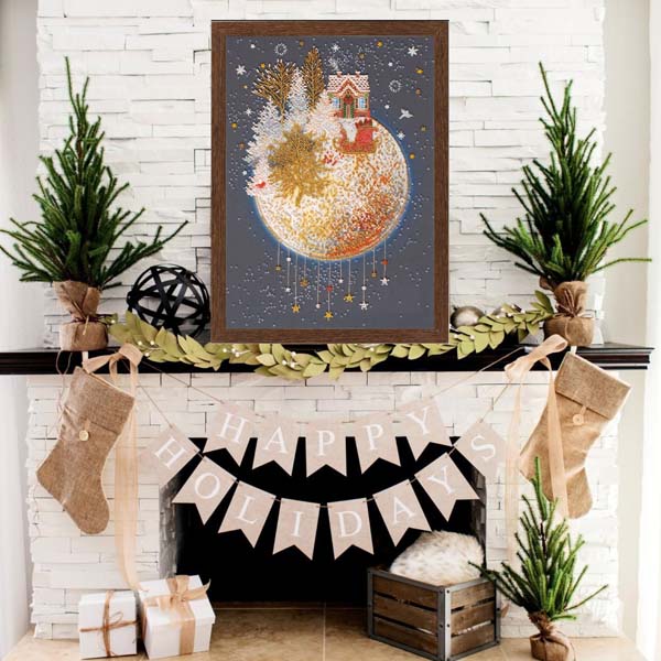 Набор для вышивки бисером на натуральном художественном холсте «Рождественская сказка» (30х41см) - фото 2
