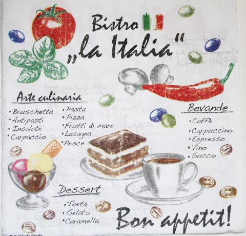 Салфетка Bistro «La Italia». Bon Appetit!