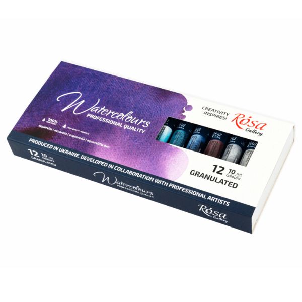 Набор акварельных красок "GRANULATION", 12*10мл, туба, картон, ROSA Gallery - фото 3