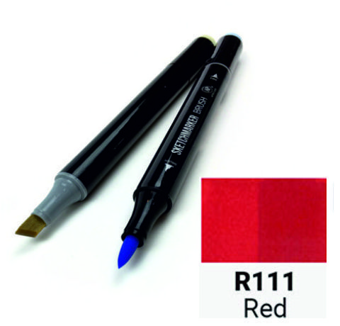 Маркер SKETCHMARKER BRUSH, колір ЧЕРВОНИЙ (Red) 2 пера: долото та м'яке, SMB-R111 
