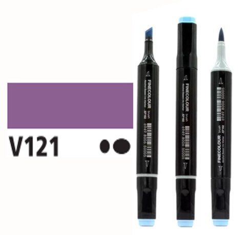 Маркер спиртовой Finecolour Brush 121 тёмный фиолетовый V121