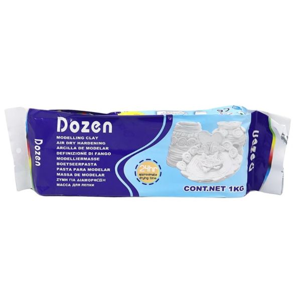 Самозастигаюча глина для ліплення (біла), DOZEN, 1000 гр.