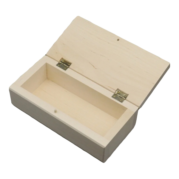 Скринька дерев'яна для декупажу, на петлях, 8х16x5,5 см  - фото 1