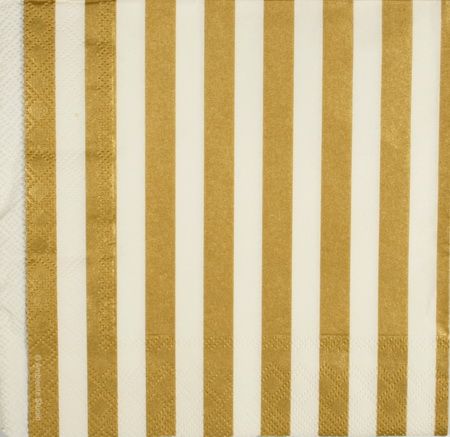 Салфетка Полосы бело-золотые