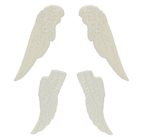 Металлические ангельские крылья ScrapBerry's, Белые, 3 шт/уп.