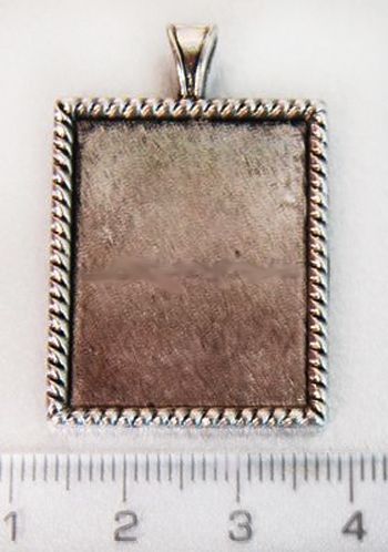 Основа для кулона Прямоугольная, 26х30 мм, Античное серебро