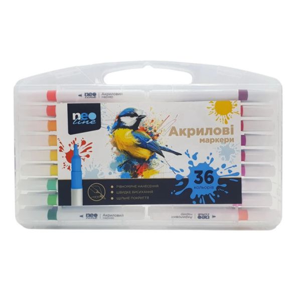 Набір акрилових маркерів Neo Line, 36 кольорів (4061-36SH) - фото 1